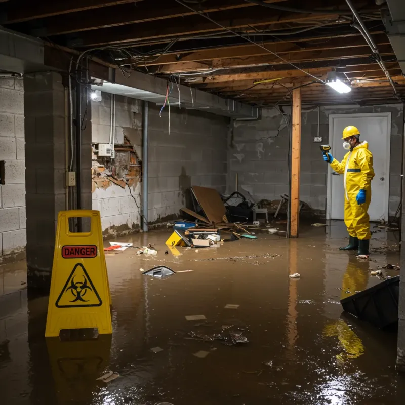 Flooded Basement Electrical Hazard in Balfour, NC Property