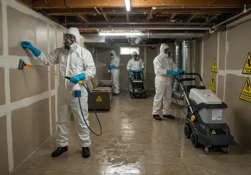 Basement Moisture Removal and Structural Drying process in Balfour, NC